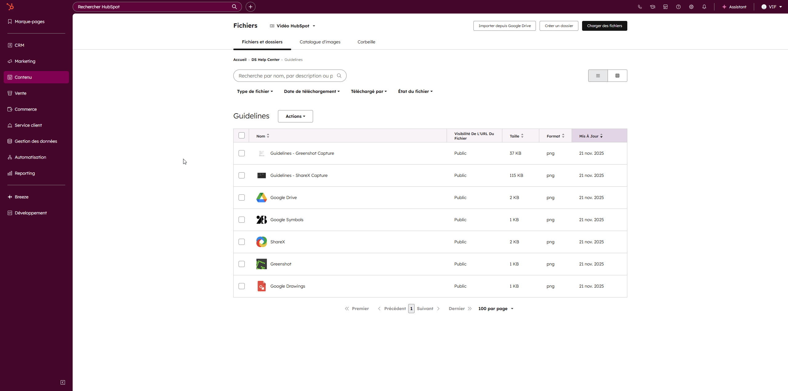 Gestion des fichiers sources - Import Google Drive