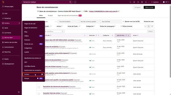 Gestion des fichiers sources - Contenu_Fichiers