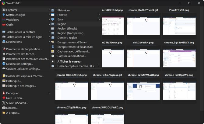 Gestion des fichiers sources - ShareX